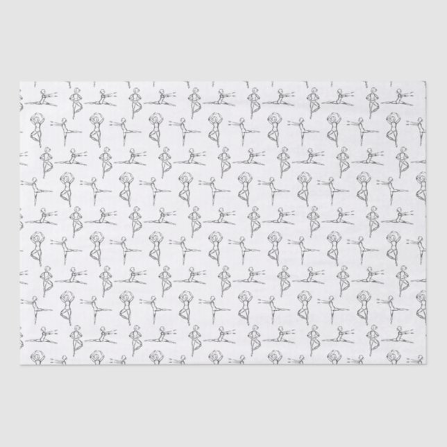 Papier Mousseline Pas De Doodle Ballerina Ballet Dancer Considérant (Recto)