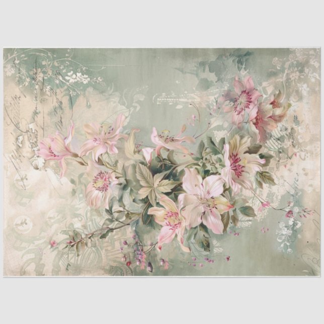 Papier Mousseline Passion fleurs deux (Recto)