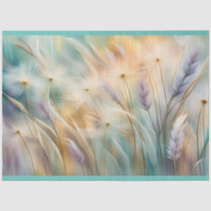 Papier Mousseline Pastel Abstrait Whispers of Nature, Grasses II