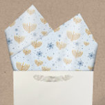 Papier Mousseline Pastel Blue Hanoukka Menorah Star de David Motif<br><div class="desc">Notre design en papier de tissu Hanoukka présente une menorah dorée aquarelle et Star of David motif sur un arrière - plan bleu pastel. La couleur arrière - plan peut être changée en, littéralement, n'importe quelle couleur que vous aimez ! Choisissez simplement l'outil personnaliser. #Hanoukka #GiftWrap</div>
