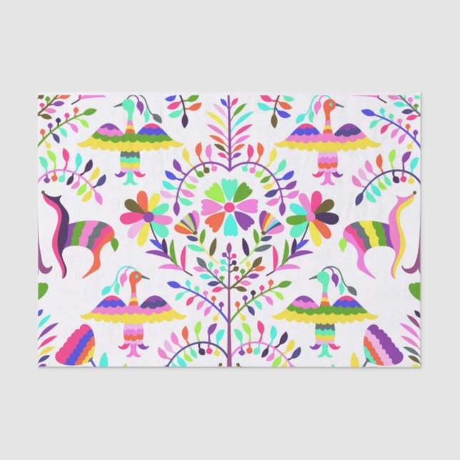 Papier Mousseline Pastel Brights Otomi Imprimer Papier Tissu (Recto)