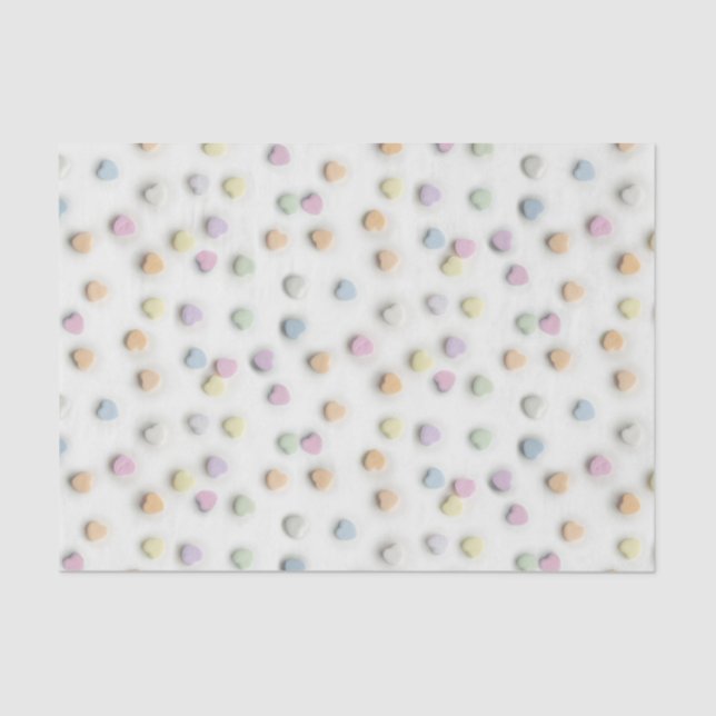 Papier Mousseline Pastel Candy Hearts sur le Motif blanc (Recto)