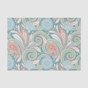 Papier Mousseline Pastel couleurs floral vintage paisley