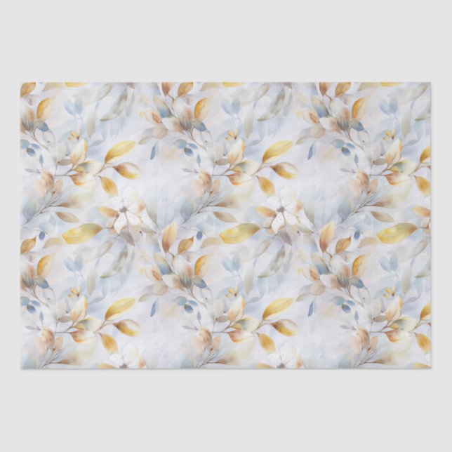 Papier Mousseline Pastel Cream Floral Abstrait (Recto)