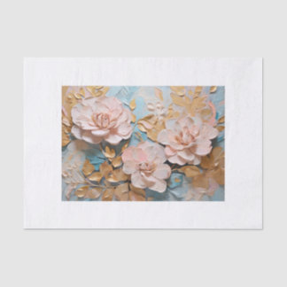Papier Mousseline Pastel de fleurs decoupage tissue
