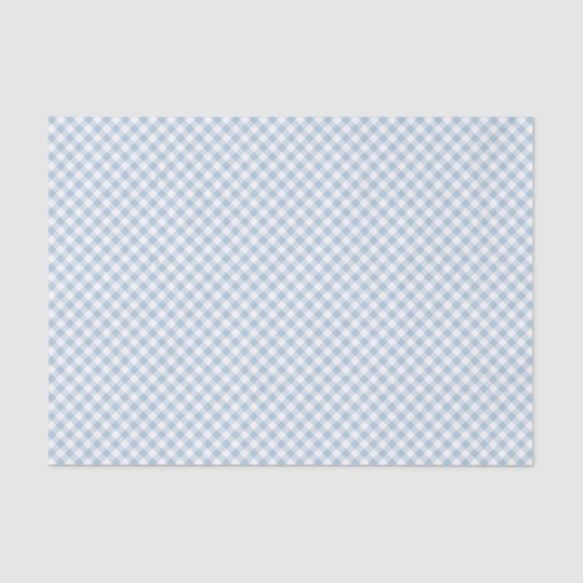 Papier Mousseline Pastel Dusty Blue Petite En vichy (Recto)