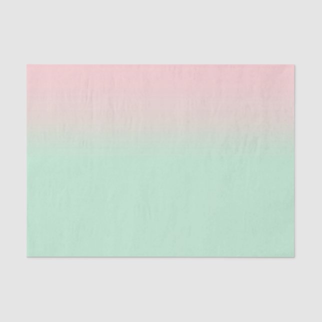 Papier Mousseline Pastel esthétique Muet Gradient Rose Mint Vert (Recto)