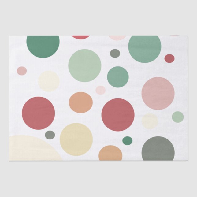 Papier Mousseline Pastel Grand Poka-Dot Design (Recto)
