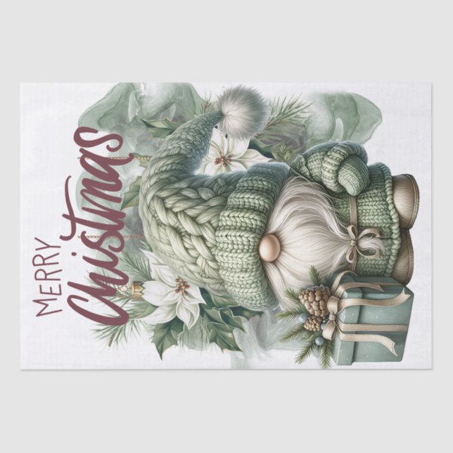 Papier Mousseline Pastel Knitted Christmas Gnome (Recto)