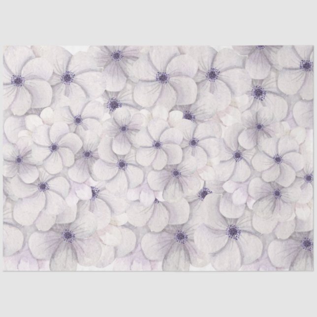 Papier Mousseline Pastel Lavender & Blue Floral Arrière - plan Decou (Recto)