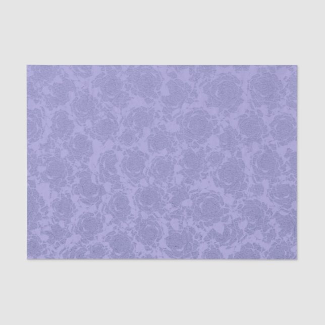 Papier Mousseline Pastel Lavender Purple Floral Motif Succulent (Recto)