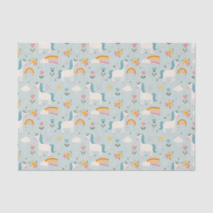 Papier Mousseline Pastel mignon Rainbow Unicorn Motif