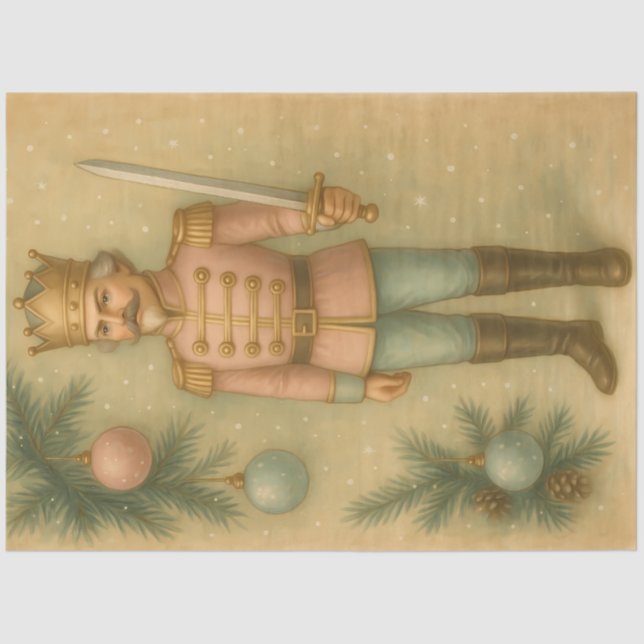 Papier Mousseline Pastel Nutcracker Soldier Christmas Decoupage (Recto)