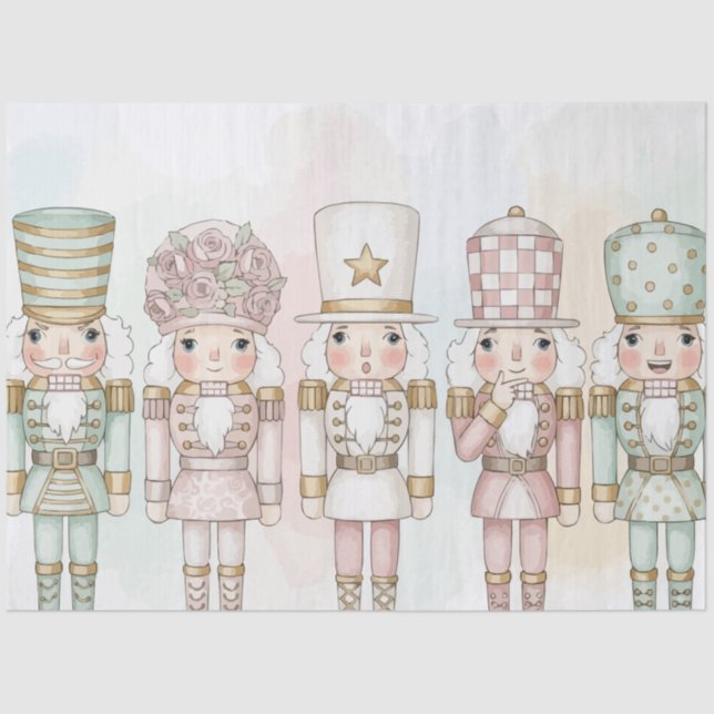 Papier Mousseline Pastel Nutcracker Toy Collection Watercolor  (Recto)