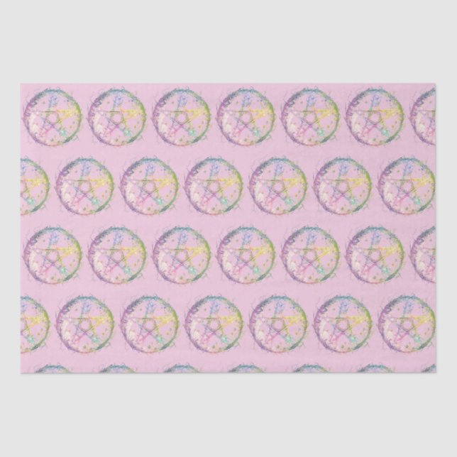 Papier Mousseline Pastel Pentagram artisanat Pink clair Halloween (Recto)