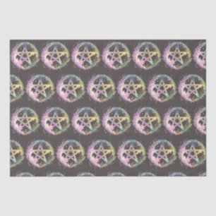 Papier Mousseline Pastel Pentagram Witchcraft Halloween gris foncé