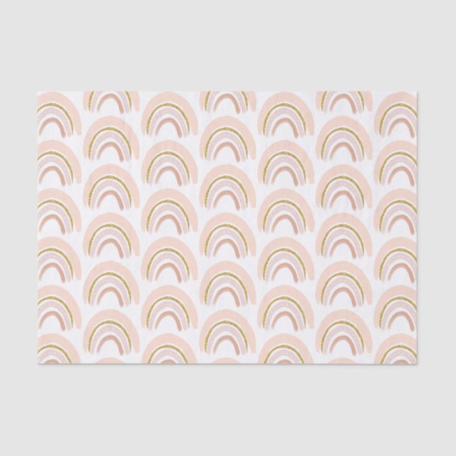 Papier Mousseline Pastel Pink & Faux Parties scintillant Rainbow Boh (Recto)