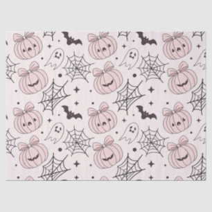 Papier Mousseline Pastel Pink Halloween Motif sans couture (5)