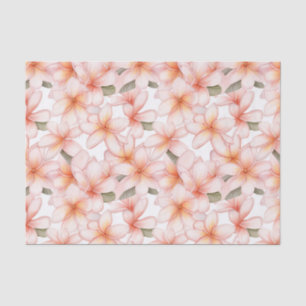 Papier Mousseline Pastel Pink Plumeria Frangipani à motifs floraux