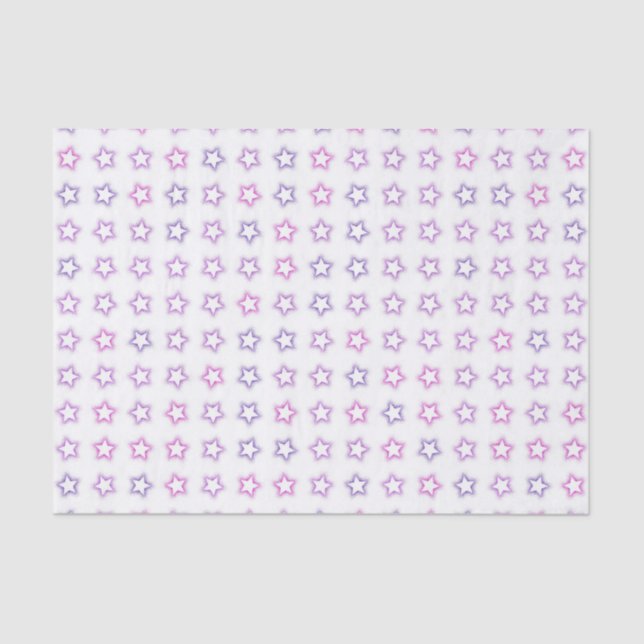 Papier Mousseline Pastel Powder Star Motif Blanc (Recto)