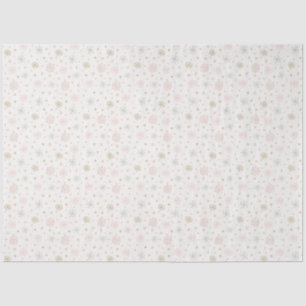 Papier Mousseline Pastel Snowflakes Off White Christmas
