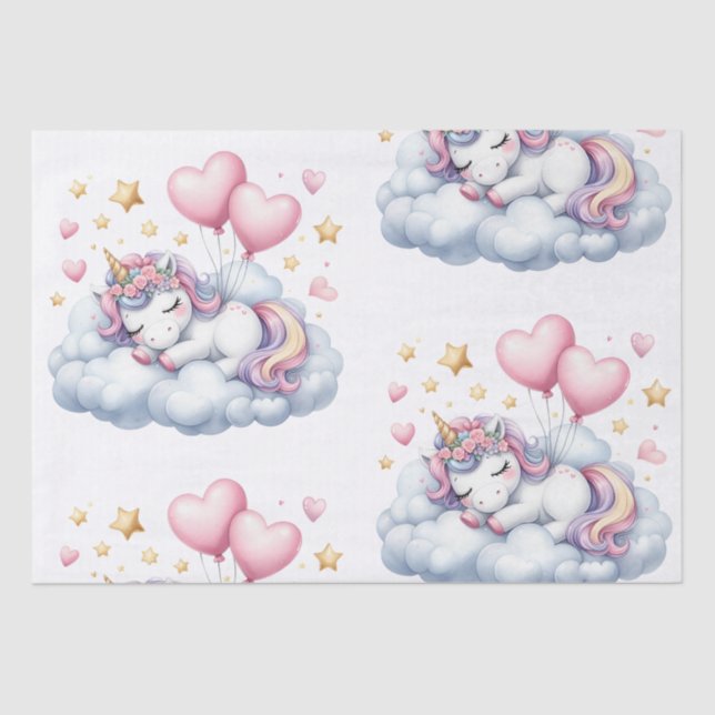 Papier Mousseline Pastel Unicorn (Recto)