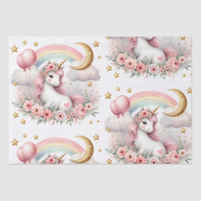 Papier Mousseline Pastel Unicorn (Recto)