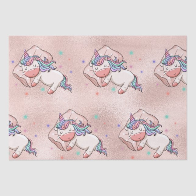 Papier Mousseline Pastel Unicorn Dormir (Recto)