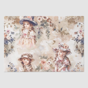 Papier Mousseline Pastel Watercolor Doll-like Girls Decoupage