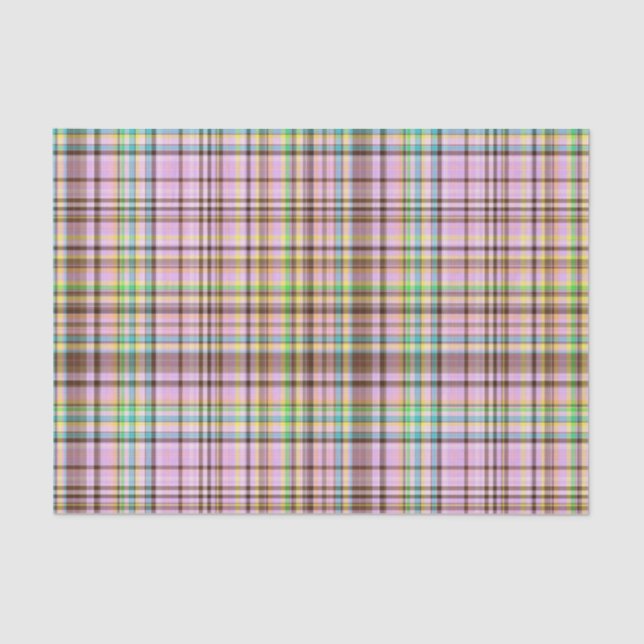 Papier Mousseline Pastels au chocolat Plaid 12-TISSUE PAPIER WRAP (Recto)