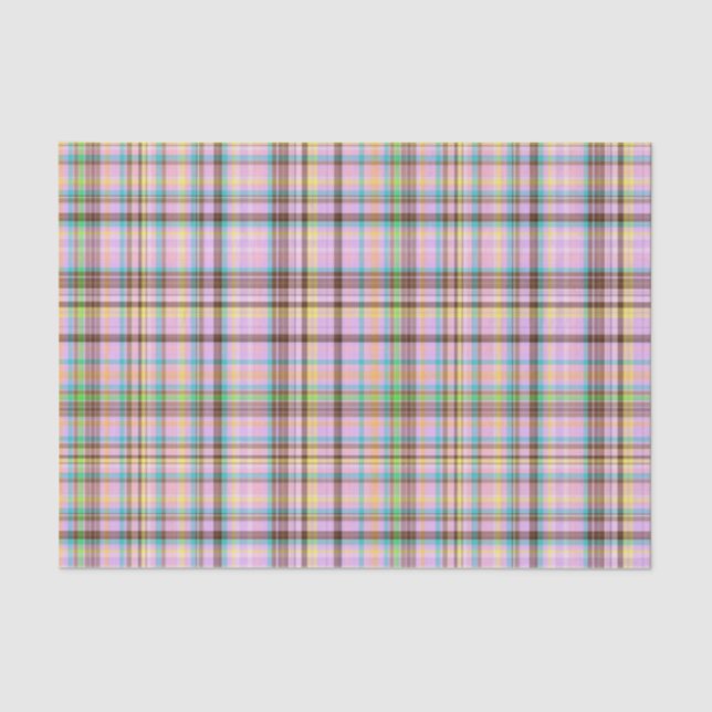 Papier Mousseline Pastels au chocolat Plaid 22-TISSUE PAPIER WRAP (Recto)
