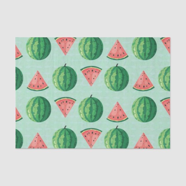 Papier Mousseline Pastèque aquarelle tendance élégante  (Recto)