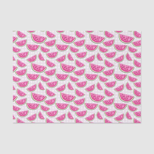 Papier Mousseline Pastèque rose (collection rose 24) (Recto)