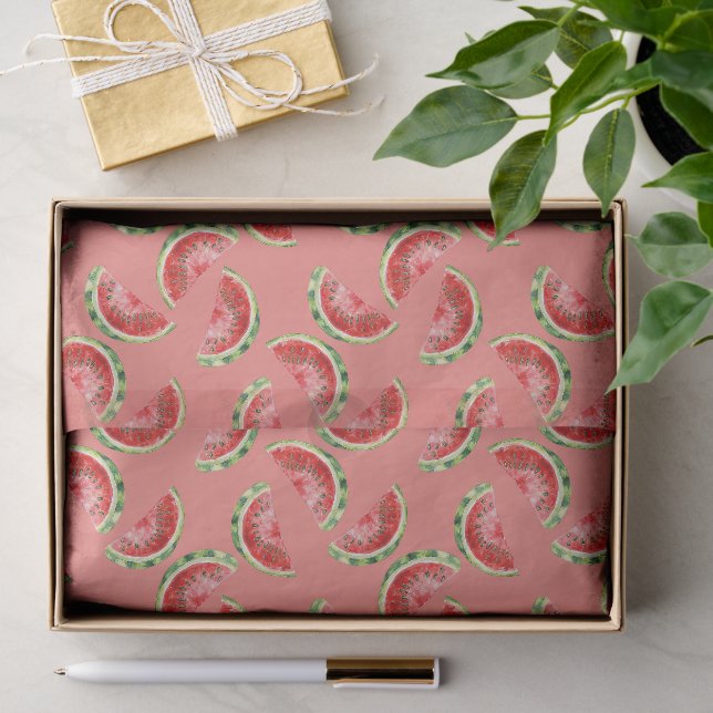 Papier Mousseline Pastèque Rose Rouge Vert Anniversaire (Cadeau)