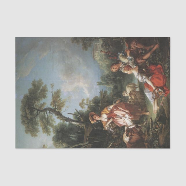 Papier Mousseline Pastorale d'été par François Boucher (Recto)