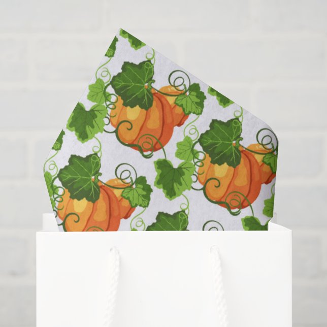 Papier Mousseline Patch de citrouilles d'automne (Sac cadeau)