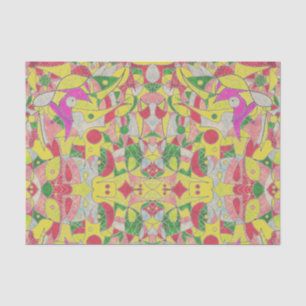 Papier Mousseline Patchwork Abstrait coloré