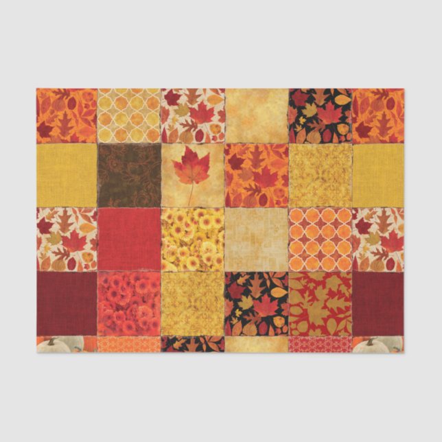 Papier Mousseline Patchwork d'automne (Recto)