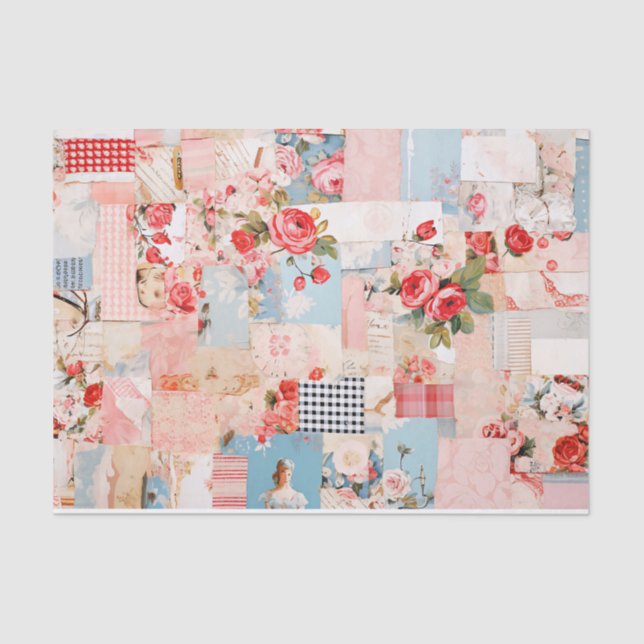 Papier Mousseline Patchwork Shabby Chic Tissu Papier (Recto)