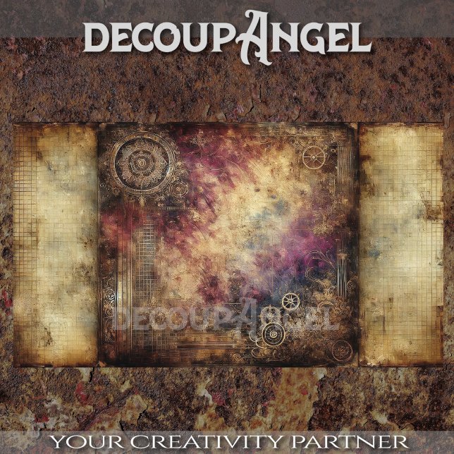 Papier Mousseline Patina Steampunk #3 Découpage (Créateur téléchargé)