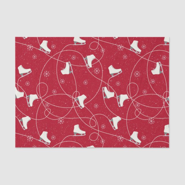 Papier Mousseline Patinage artistique sur le rouge vif (Recto)