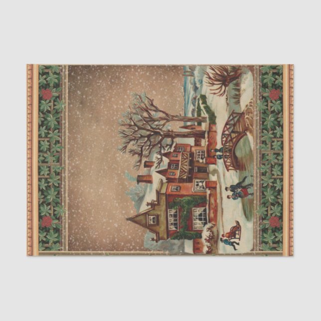 Papier Mousseline Patinage et couchage d'hiver victorien (Recto)