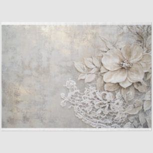 Papier Mousseline Patine de dentelle et gaufrage floral