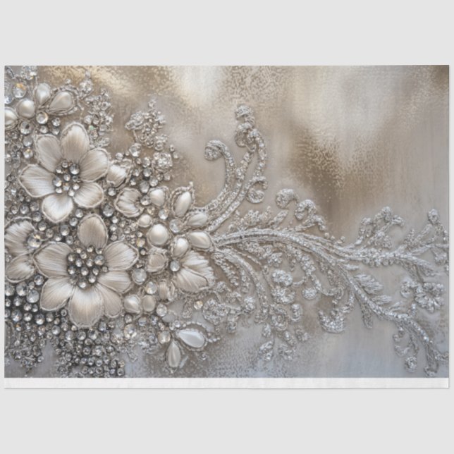Papier Mousseline Patine de strass, fond scintillant (Recto)