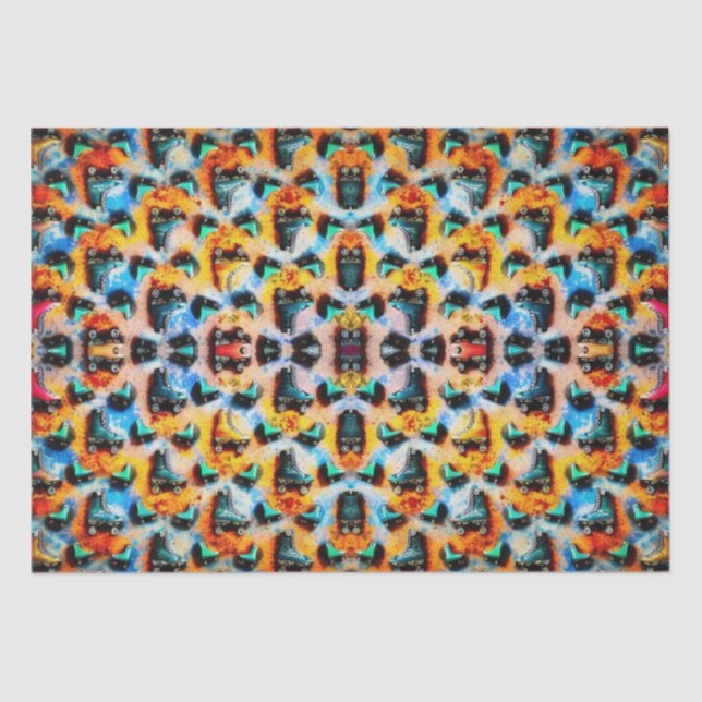 Papier Mousseline Patins à rouleaux Papier Tissu d'art africain (Recto)