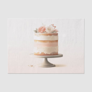 Papier Mousseline Pâtisserie de mariage florale Blush de gamme éléga