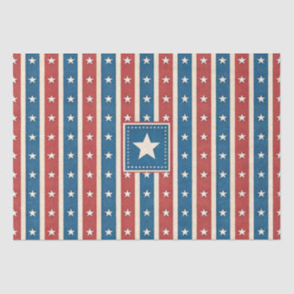 Papier Mousseline Patriote Vintage Rustique Americana Étoiles et Ray