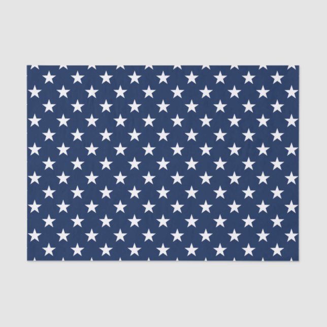 Papier Mousseline Patriotic Navy Bleu USA Drapeau étoiles Motif (Recto)