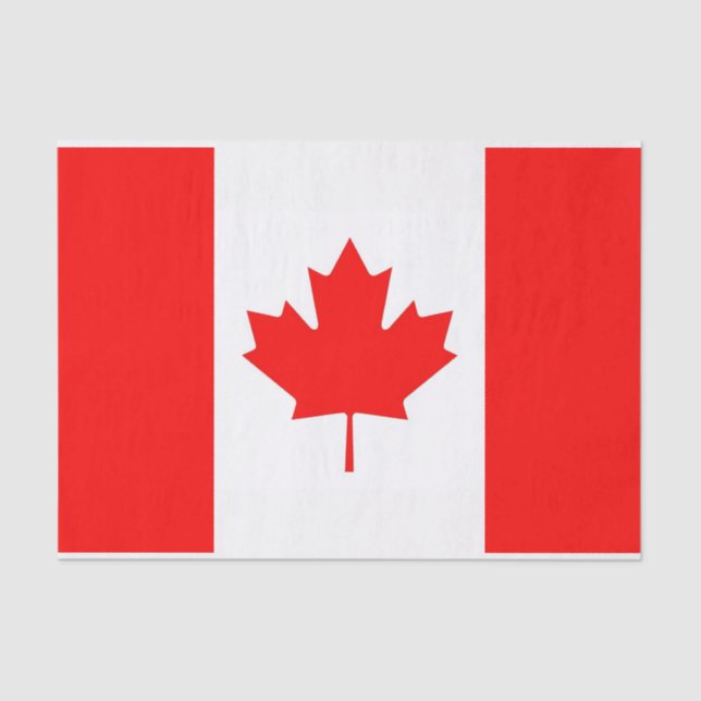 Papier Mousseline Patriotic tissue paper with flag of Canada (Recto)