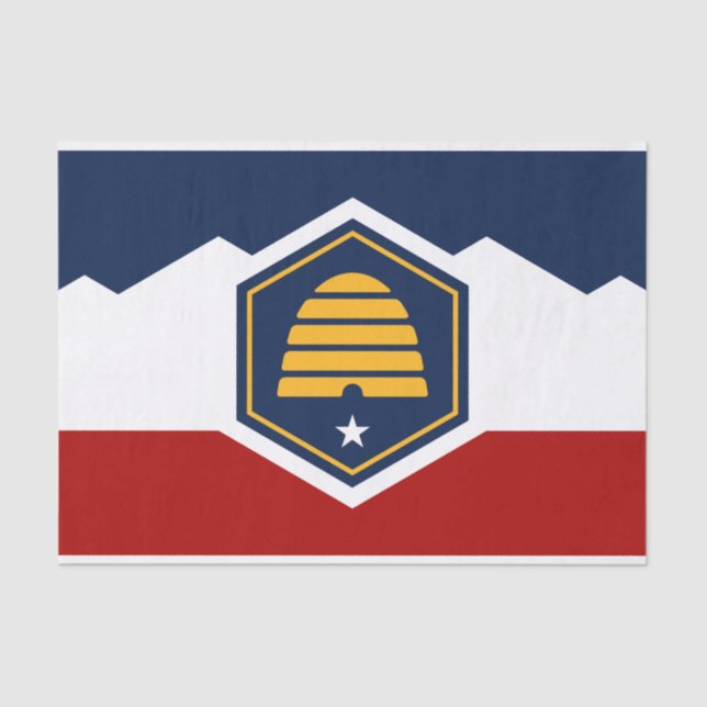 Papier Mousseline Patriotic tissue paper with flag of Utah, USA (Recto)